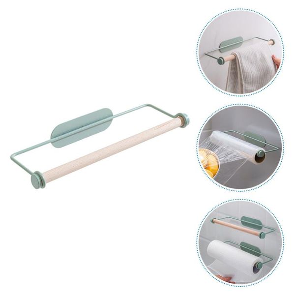 

toilet paper holders 1pc wrap storage rack kitchen duster cloth towel shelf (green)