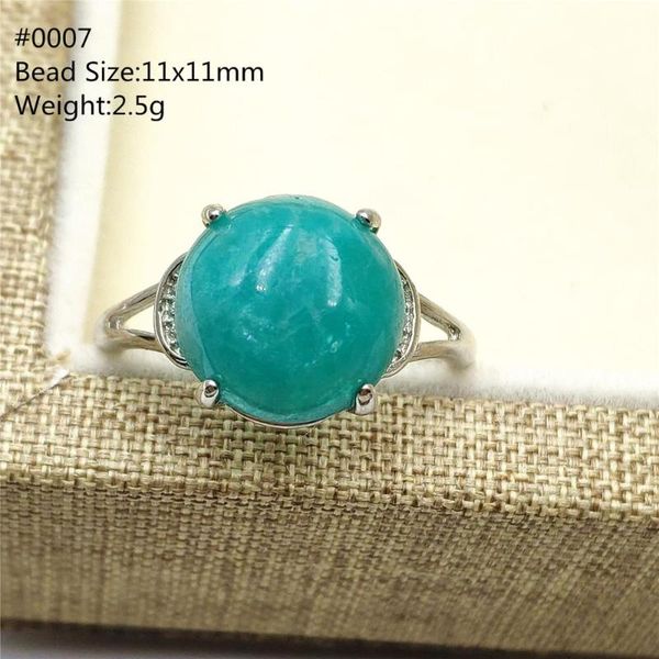 

cluster rings genuine natural green amazonite adjustable ring gemstone woman man engagement love gift 925 sterling silver, Golden;silver