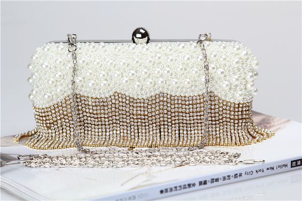 

brand new handmade perfect diamond beaded evening bag with satin/pu