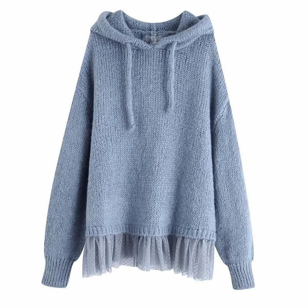 

women's hoodies & sweatshirts 2021 fashion knit hooded warm soft casual solid color long sleeve for women, Black