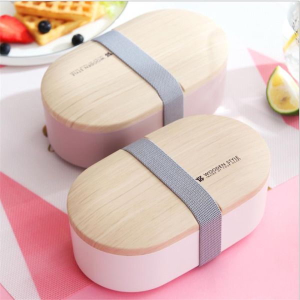 

portable creative woody lunch container for leak-proof safety material box student solid color storage case women's swimwear, White;black