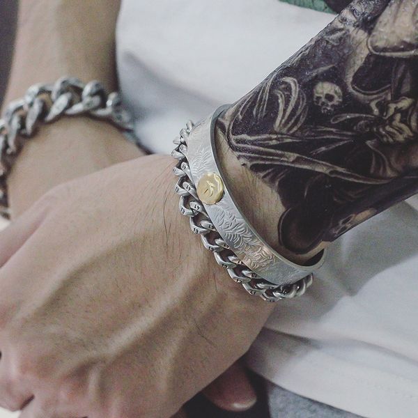 

bangle men/women/cuff/love/bracelets & bangles open stainless steel titanium couple bracelet jewelry, Black