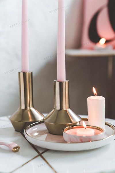 

small gold nordic candle holder simple creative modern candlestick metal bedroom home suporte vela dining table decor mm60zt holders
