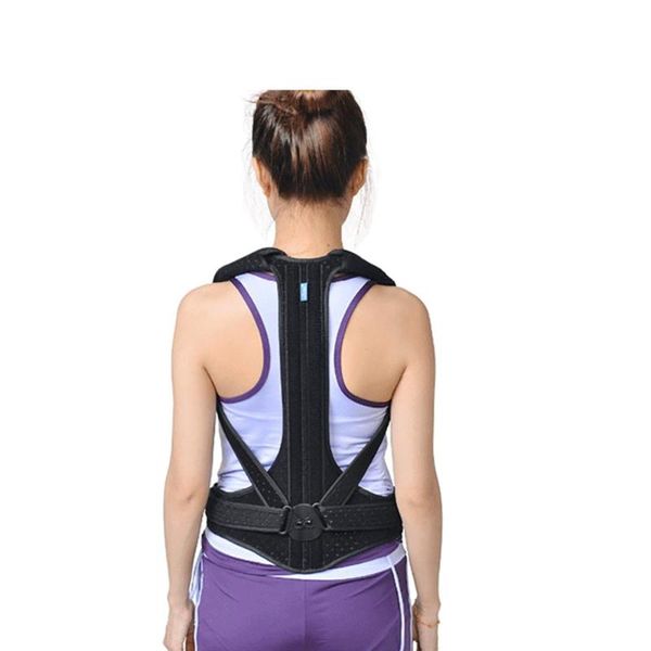 

adjustable posture waist shoulder correction belt back spine support fit for sports patient younger student health care, Black;gray