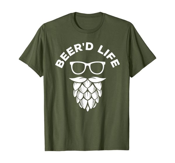 

beerd t-shirt funny beard hop head beer'd life bearded tee, White;black