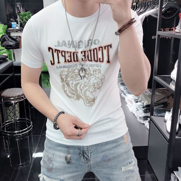 

men's clothing designer t shirt 2021 fashion knitted mens wear classic t-shirt, White;black