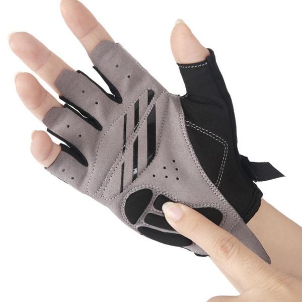 

cycling gloves half finger breathable mtb mountain bike motorcycle sbr pad shockproof bicycle sport for summer, Black