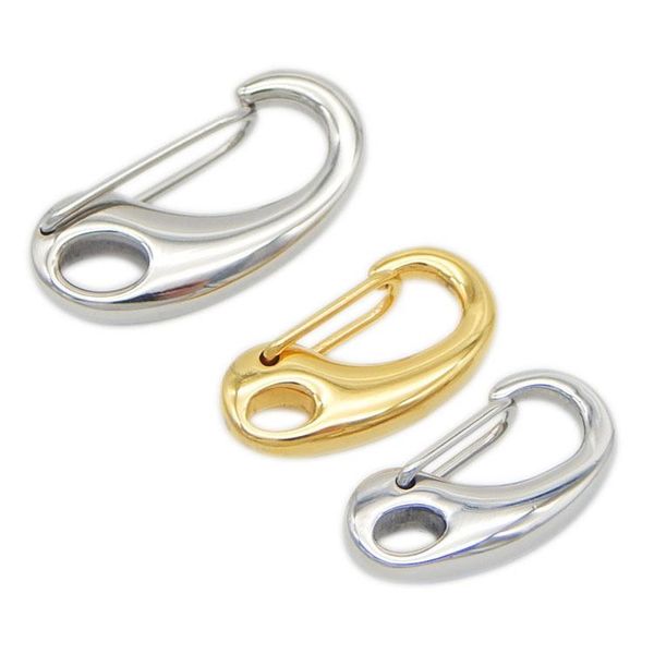 

keychains 2pcs 316 stainless steel eye lobster snap claw clasp key chain16/19/21mm keyring connection jewelry findings, Silver