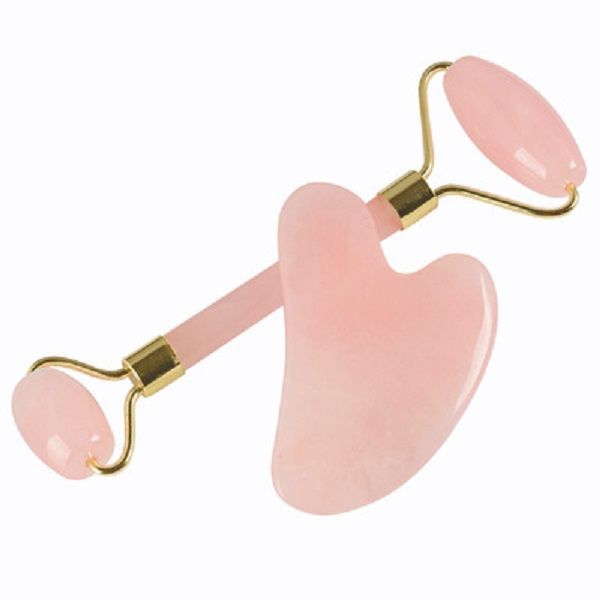 

christmas lady gift or beauty salon use super quality new face massage need jade roller massager pink crystal set heart-shaped scraping boar