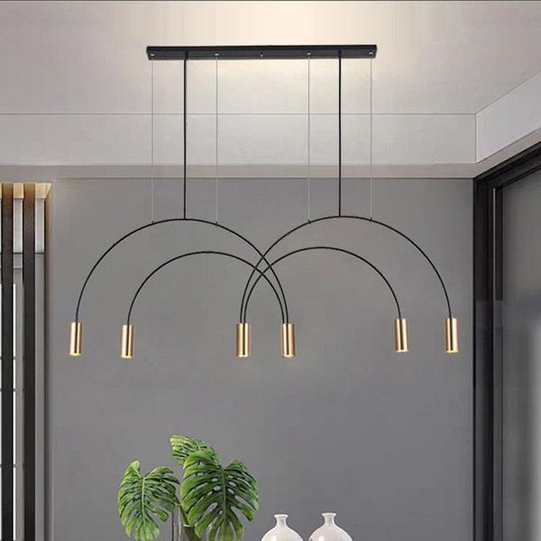 

pendant lamps nordic art geometric line arched chandelier for restaurant bar dining room simple lamp