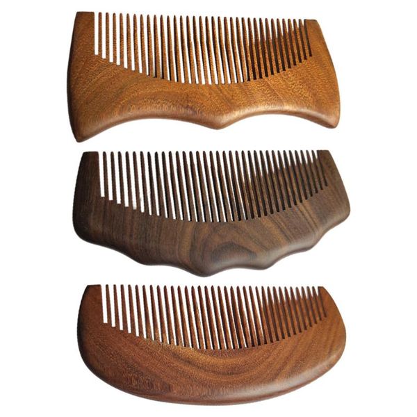 

hair brushes 3pcs simple sandalwood comb scalp personal hairdressing tool, Silver
