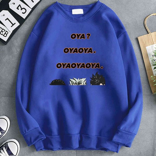 

tee oya printed hoodie men's casual wool soft sweater hoodie animation punk style fashion casual cloth hip hop style men's top, Black