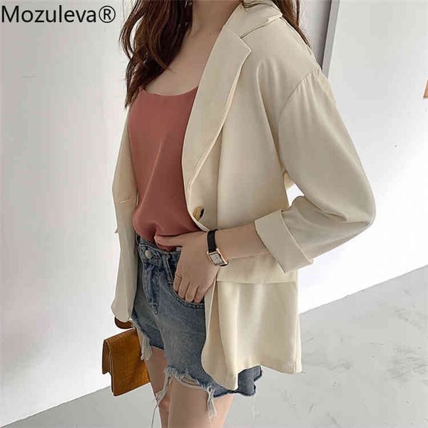 

suits wet women's summer blazers solid 4-colour casual three-bedroom loose jacket a wildly indented button on t-shirts, White;black