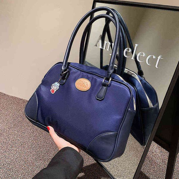 

evening bags autumn winter women's portable shoulder 2021 simple picnic bag oxford cloth trend boston bag