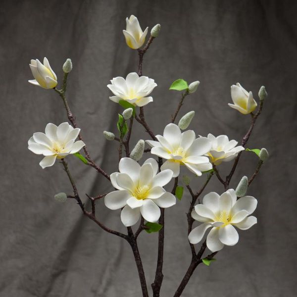 

decorative flowers & wreaths artificial pe magnolia 1pc multi-head mini flower branch holiday decoration shop window coffee table dining