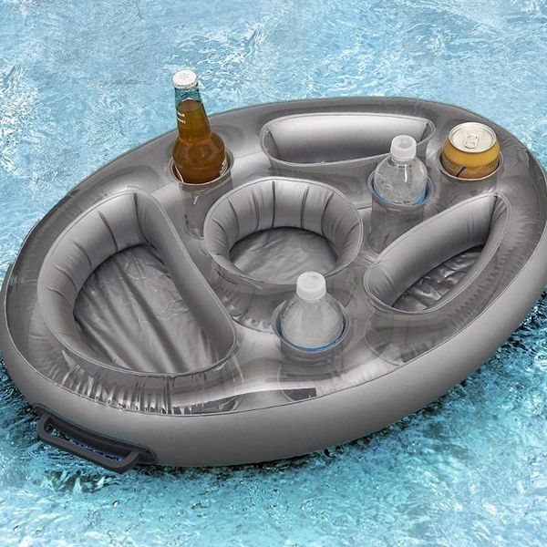 

inflatable floats & tubes summer party bucket cup holder pool float beer drinking cooler table bar tray beach swimming ring accessories
