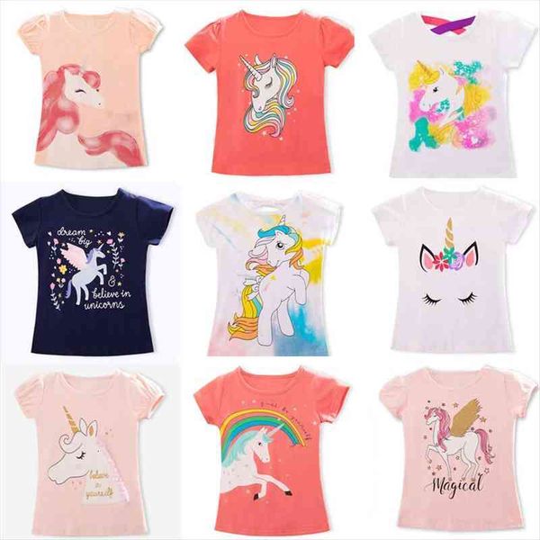 

kids girl unicorn t shirts for girls summer boy cotton tees clothes children casual 3 4 5 6 7, Blue