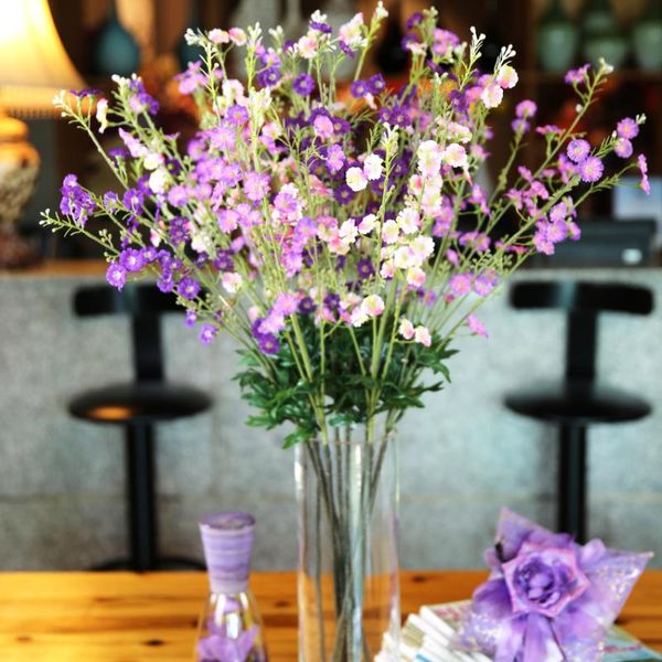 

decorative flowers & wreaths 83cm artificial cherry blossoms gypsophila fake plants diy wedding bouquet vases for home decor faux christmas