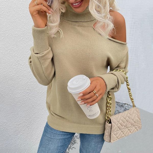 

men's sweaters 2021 autumn/winter style european and american foreign trade knitted sweater two lapel leaking shoulder women, White;black