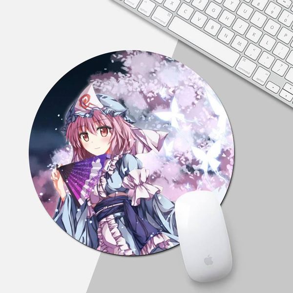 

mouse pads & wrist rests cherry blossom anime rubber durable deskmousepad round non-slip cushion