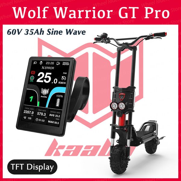 

kaabo wolf warrior gt pro scooter 11inch electric skateboard warrior11 black color street tire 60v 35ah 1200wx2 sine wave controller tft dis