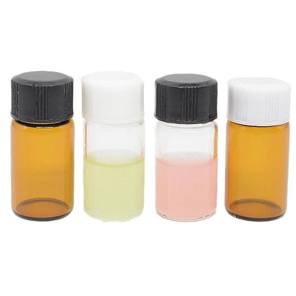 

storage bottles & jars 5ml transparent/5ml brown for essential oil refillable vials with euro dropper orifice reducer liquid dispenser