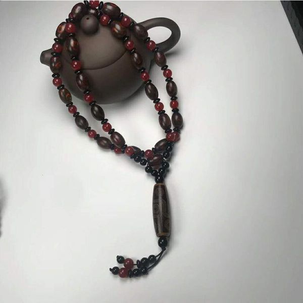 

chains selling natural dzi bead necklace charm jewellery women's hand-carved for women men fashion accessories a009, Silver