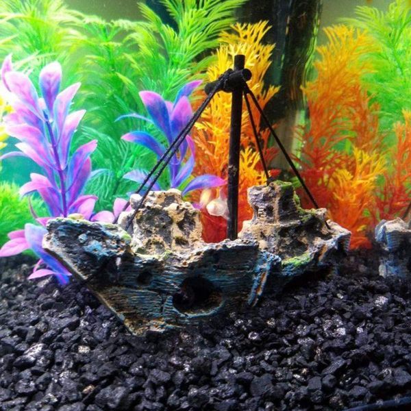 

aquariums d08d aquarium ornament wreck sunk ship sailing boat destroyer fish tank cave decor
