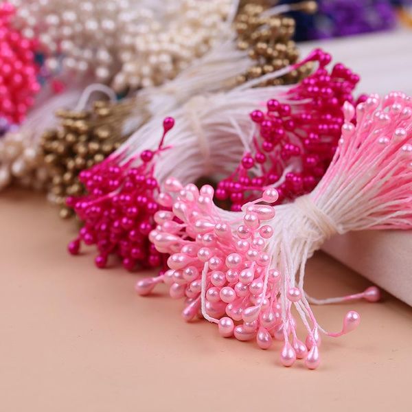 

300pcs multi colors pearl stamen sugar handmade artificial flower for wedding decoration diy 3mm pistil floral decorative flowers & wreaths