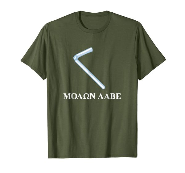 

Straw Ban T Shirt - Molon Labe Bendy Plastic Straw Ban Tee, Mainly pictures