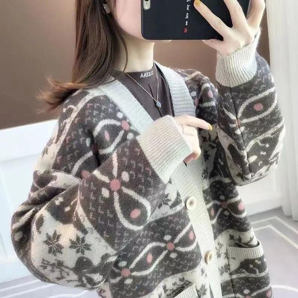 

women's sweaters cmaz spring clothes lazy sweater internet celebrity knitted, White;black