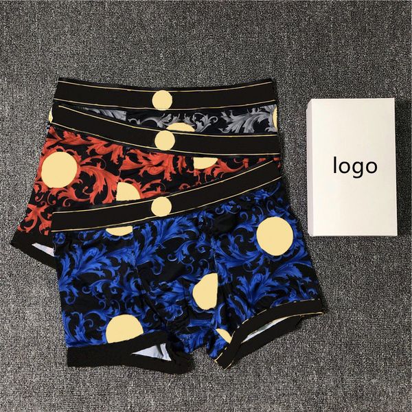 

lightweight soft trunks shorts underpants fashionable elastic printed cotton mens underwear comfortable breathable boxer, Black;white