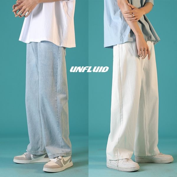 

men's jeans summer wide-leg fashion retro baggy harajuku men streetwear loose hip-hop straight denim trousers mens -2xl wwp3, Blue
