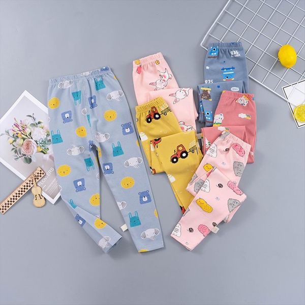 

autumn childrens pants boys and girls cotton homewear cartoon printed trousers wt187, Blue