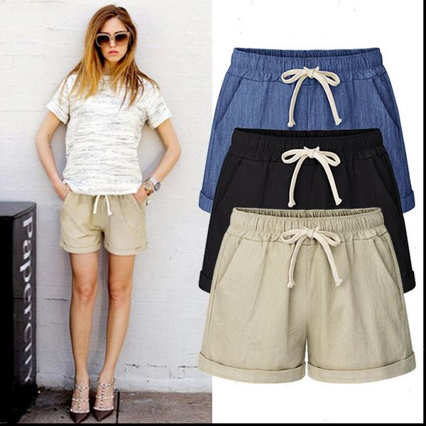 

women shorts summer denim for harem big size cotton 8 colors m 7xl, White;black