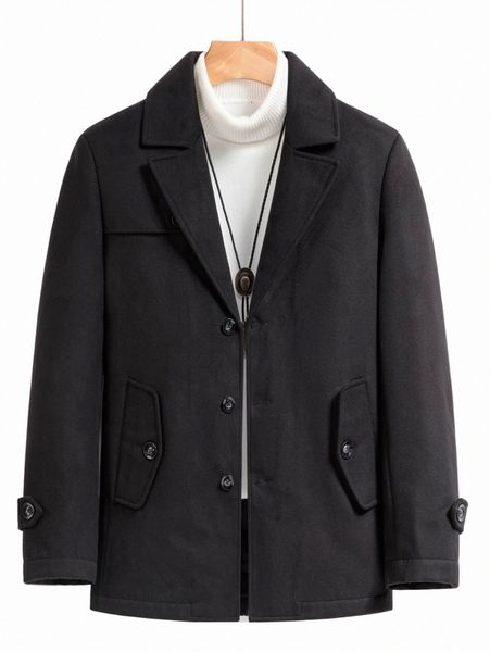 

men lapel neck overcoat without sweater w0zb#, Black;brown