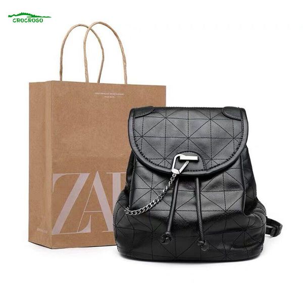 

backpack fashionable and rhombus solid color metal lock flap large capacity casual shopping mobile phone coin purse