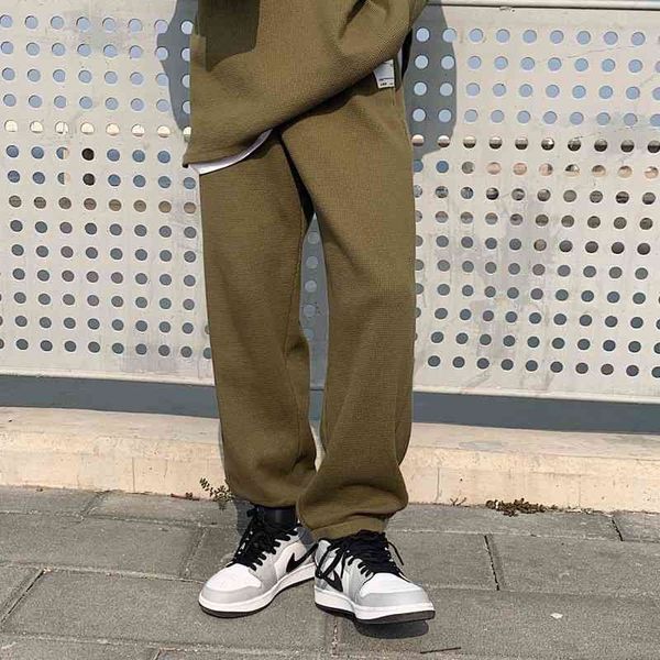 

men's pants spring cotton sweatpants fashion casual men streetwear korean loose hip-hop straight-leg mens joggers cn36, Black