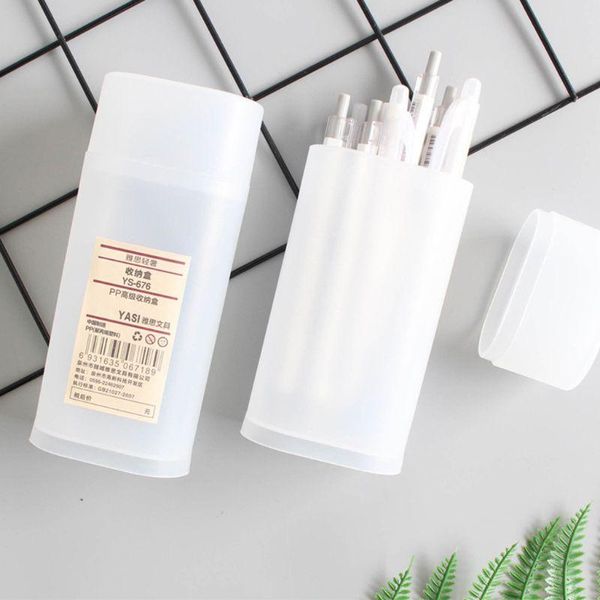 

pencil cases desktranslucent box pen holder storage with lid stationery school b85b