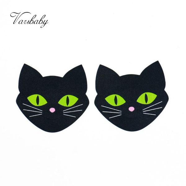 

varsbaby nipple cover for women cute disposable invisible cloth patch breathable cat luminous chest women's g-strings, Black;white
