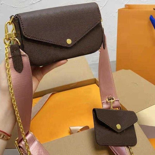 

classic flower ladies luxury fashion brand shoulder bag three-piece original box suit purse messenger multifunctional shopping wholesale and