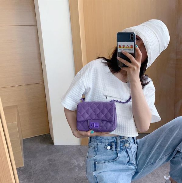 

lingge chain bag women 2021 fashion casual one-shoulder messenger handbag texture small square bags