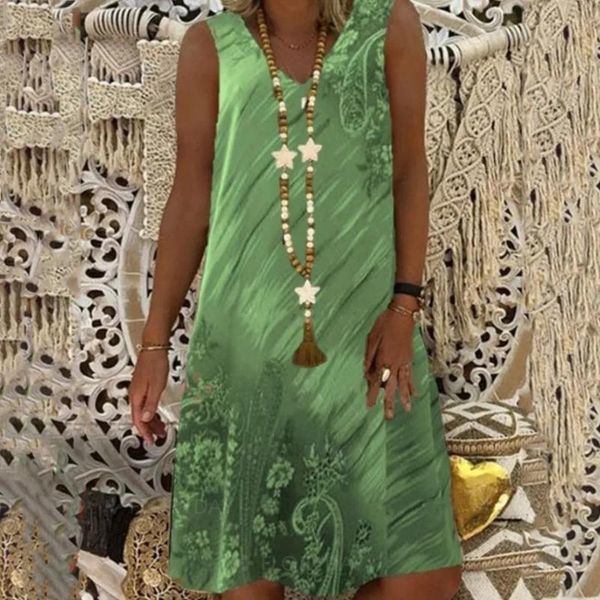 

women plus size vintage dress print daily casual short sleeve bohemian v neck elegant roupa feminina vestidos dresses, Black;gray