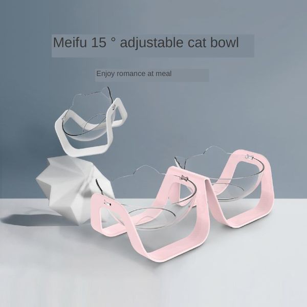 

cat bowl anti-overturning oblique mouth adjustable bowls double dog feeder small single accessories & feeders