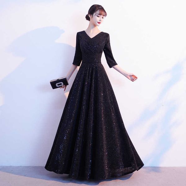 

luxury prom dresses chorus 2021 style elegant long banquet host art tt performance chorus, Black