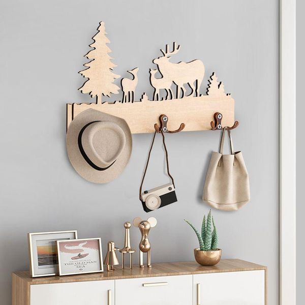 

hooks & rails simple three claw wooden key hanger accessories clothes storage rack bathroom towel kitchen household products