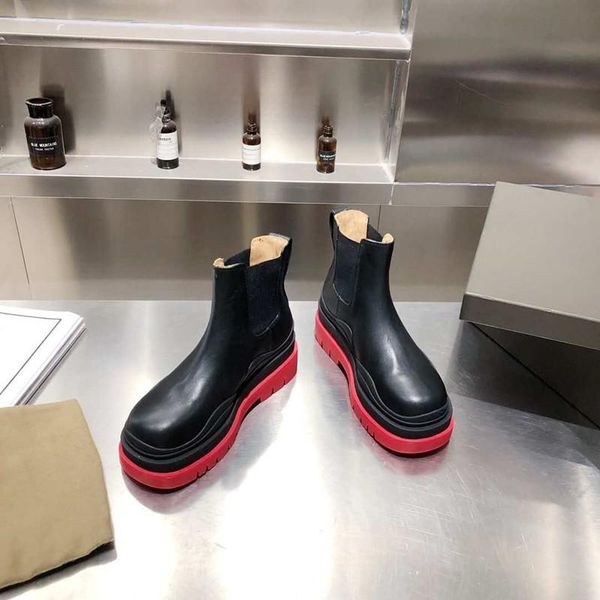 

boots autumn and winter women shoes casual fashion solid color waterproof genuine leather small middle tube thin, Black