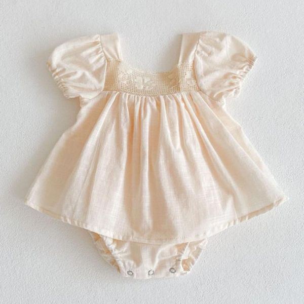 

rompers princess girls romper dress summer short puff sleeve infant kids tutu for clothing costumes, Blue