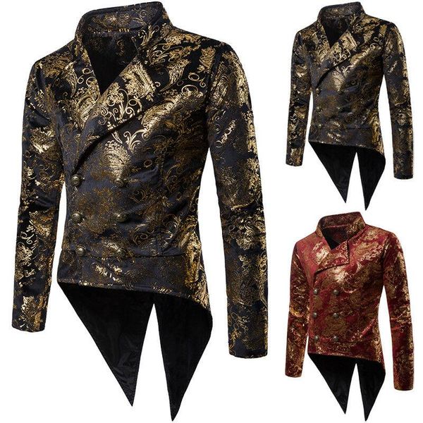 

men's suits & blazers jacket tail coat goth steampunk victorian nightclubs wedding party men nightclub prom suit blazer costume homme, White;black