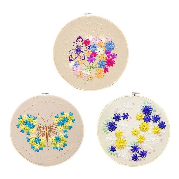 

other arts and crafts diy beginner hand-embroidered floral material package 3d fabric creative production bamboo embroidery kits home decora